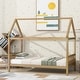 preview thumbnail 28 of 44, Twin Size Solid Wood House Frame Platform Bed, with Headboard and Footboard, with Underbed Storage Space, Minimalist Kids Bed White Oak