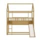 preview thumbnail 3 of 5, Twin over Twin House Bunk Bed Wooden Floor Bunk Bed with Slide