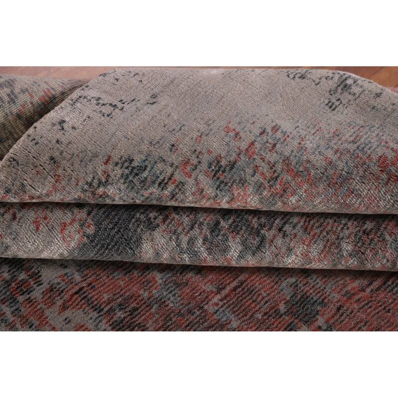 All-Over Abstract Modern Area Rug Hand-Knotted Wool Carpet - 5'3" x 6'10"