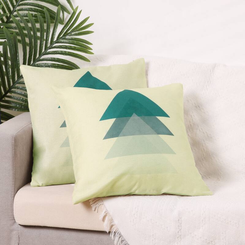 2 Packs of Geometric Triangle Printed Pillow Covers for Home Office
