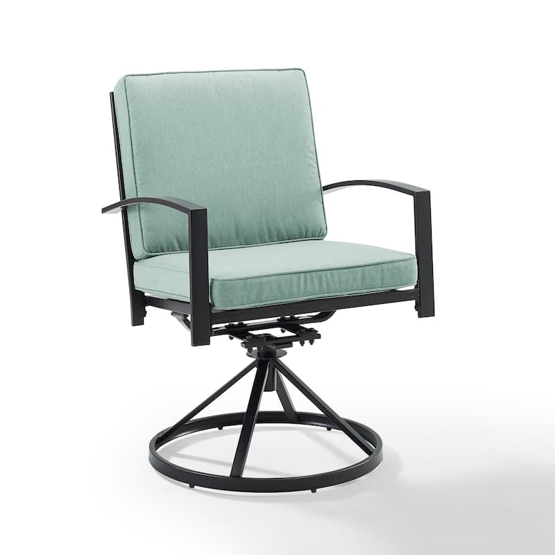 Crosley Kaplan 2Pc Outdoor Dining Swivel Chair Set - 24.75"W x 25"D x 37"H