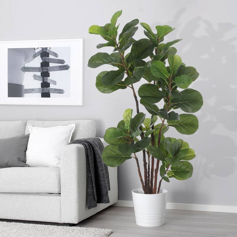 4 Ft Artificial Fiddle Leaf Fig Tree - Green