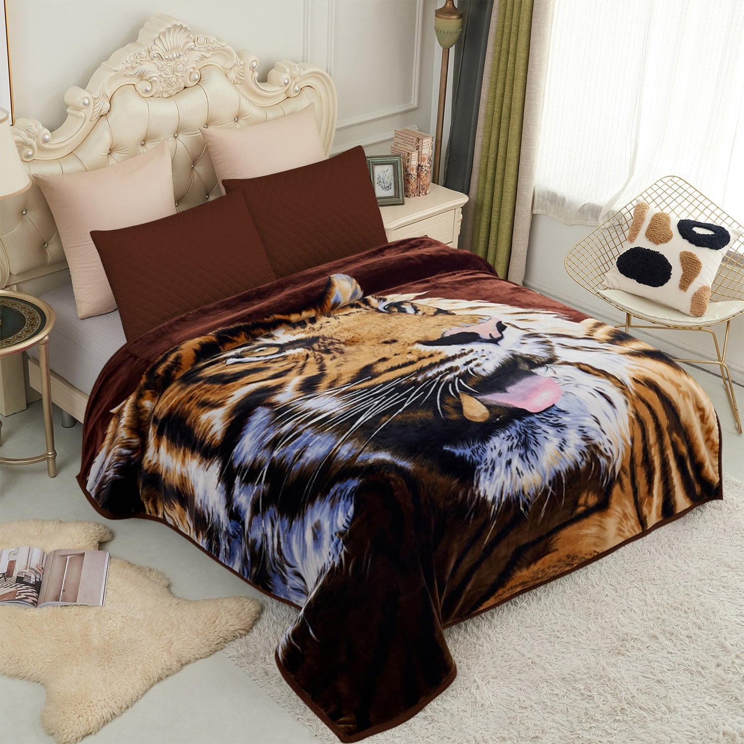 Korean Style Silky Soft Plush Warm Autumn Winter Blanket Rose