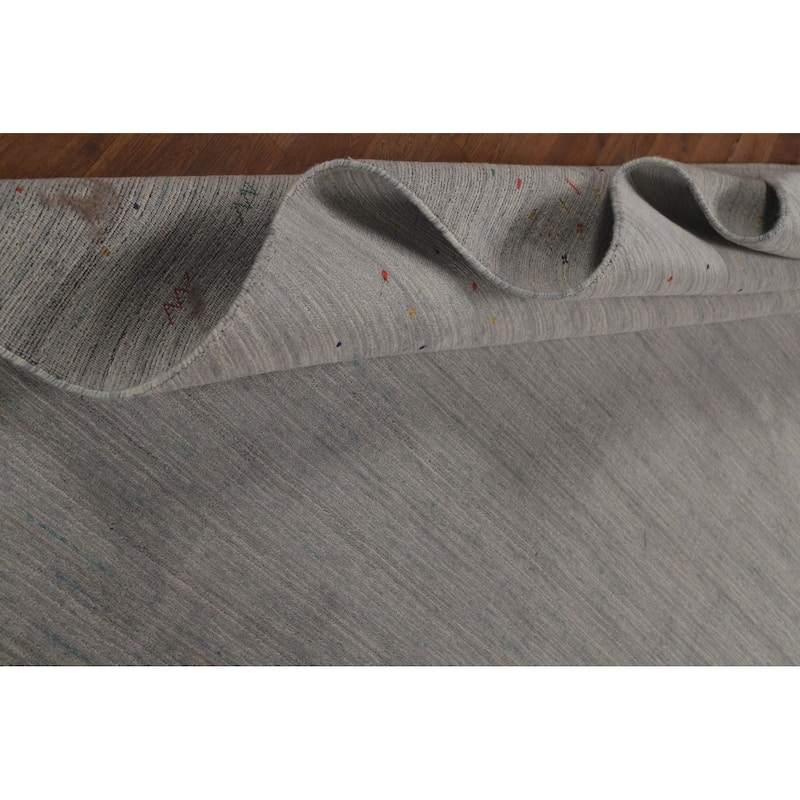 Striped Gabbeh Indian Area Rug Wool Carpet - 8'9" x 11'7"