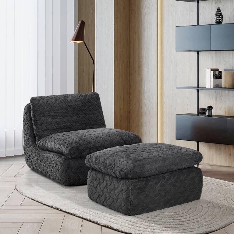 Full Compression Sofa Chair With Swivel Add Ottoman