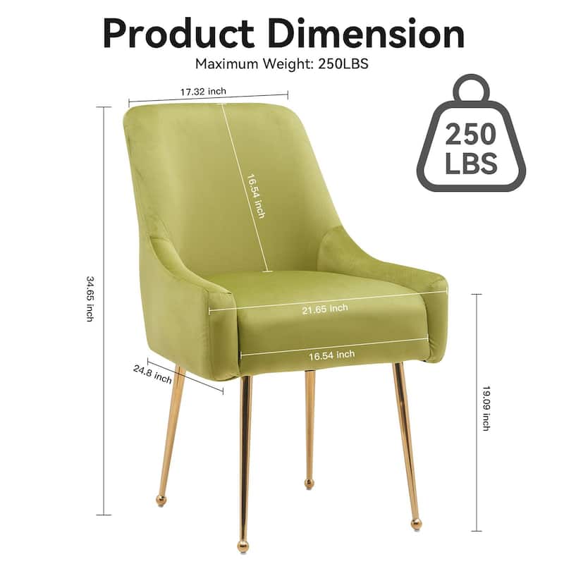 Tufted Velvet Upholstered Dining Chair Set of 2