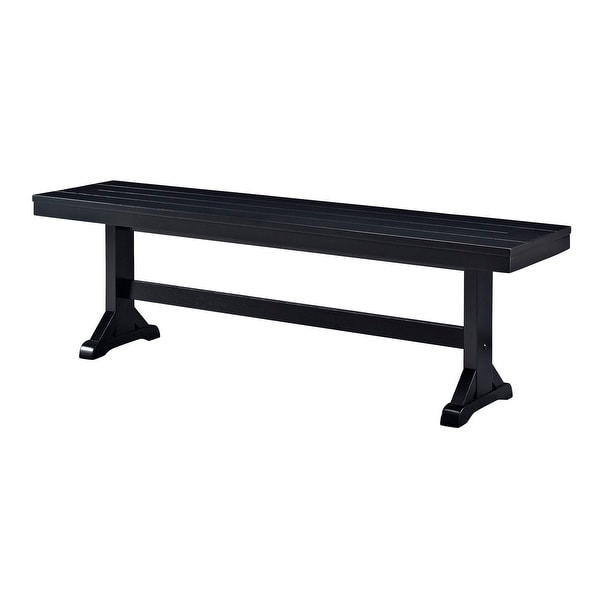 Offex 60" Antique Black Solid Wood Veneer Finish Kitchen Dining Bench