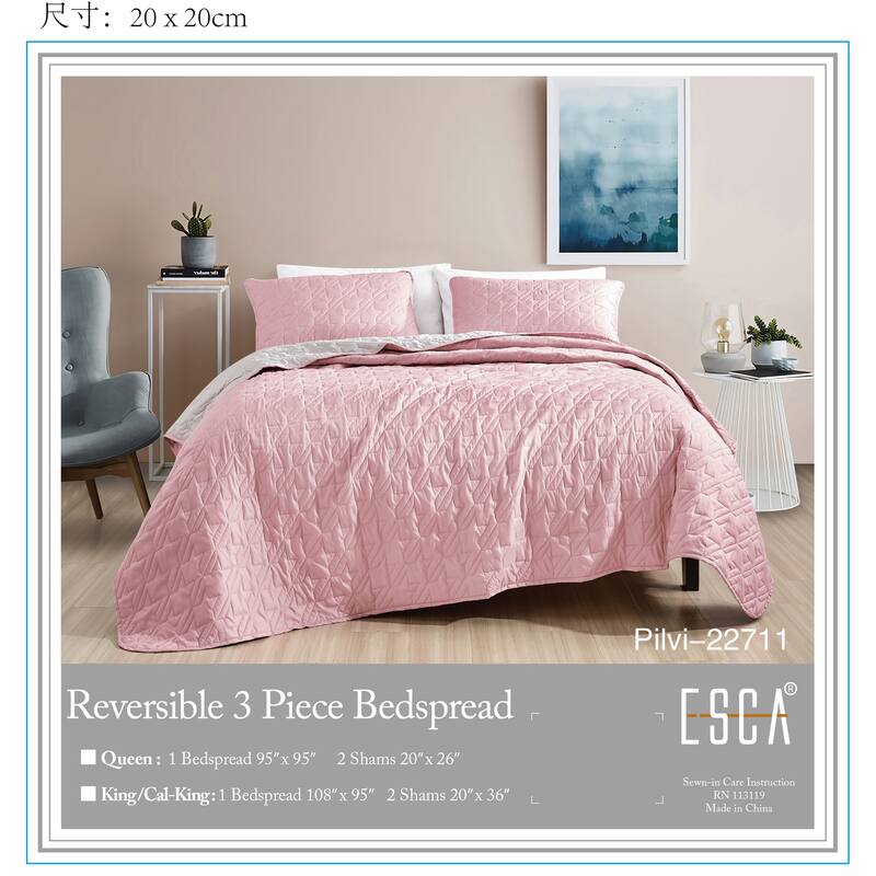 Shatex Pilvi 3 piece Lightweight Cooling Bedspread set,Oversized Reversible Quilt set