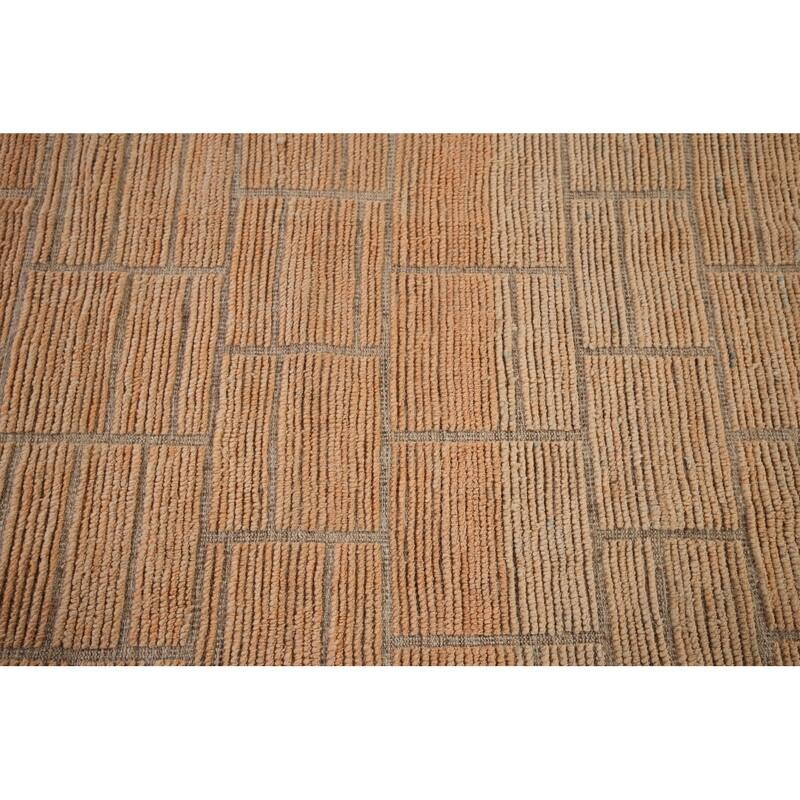 Striped Moroccan Area Rug Handmade Wool Carpet - 8'11"x 12'6"