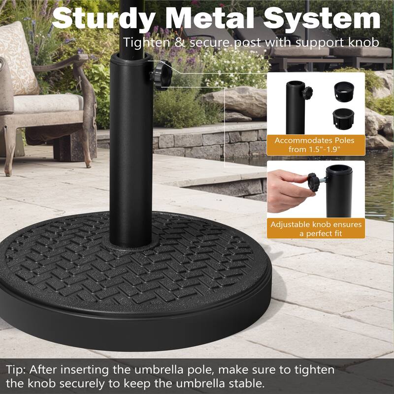 VredHom 30/45 LBS Heavy Duty Patio Market Umbrella Base