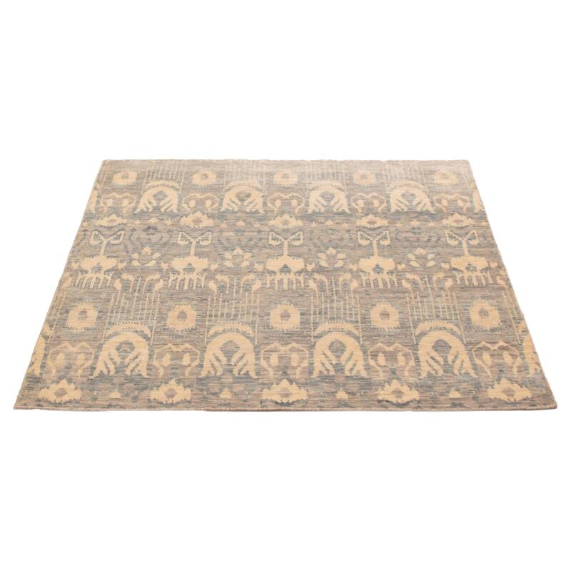 ECARPETGALLERY Hand-knotted Mystique Grey Wool Rug - 6' x 6'