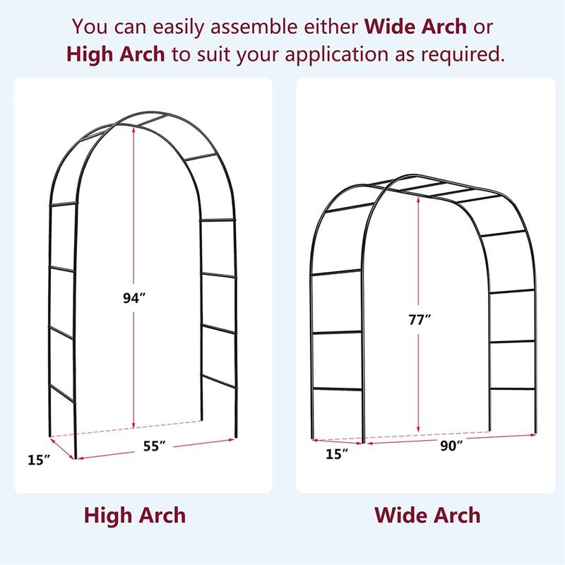 78"H x 45"W Garden Arch Trellis,Adjustable Metal Arbor Trellis