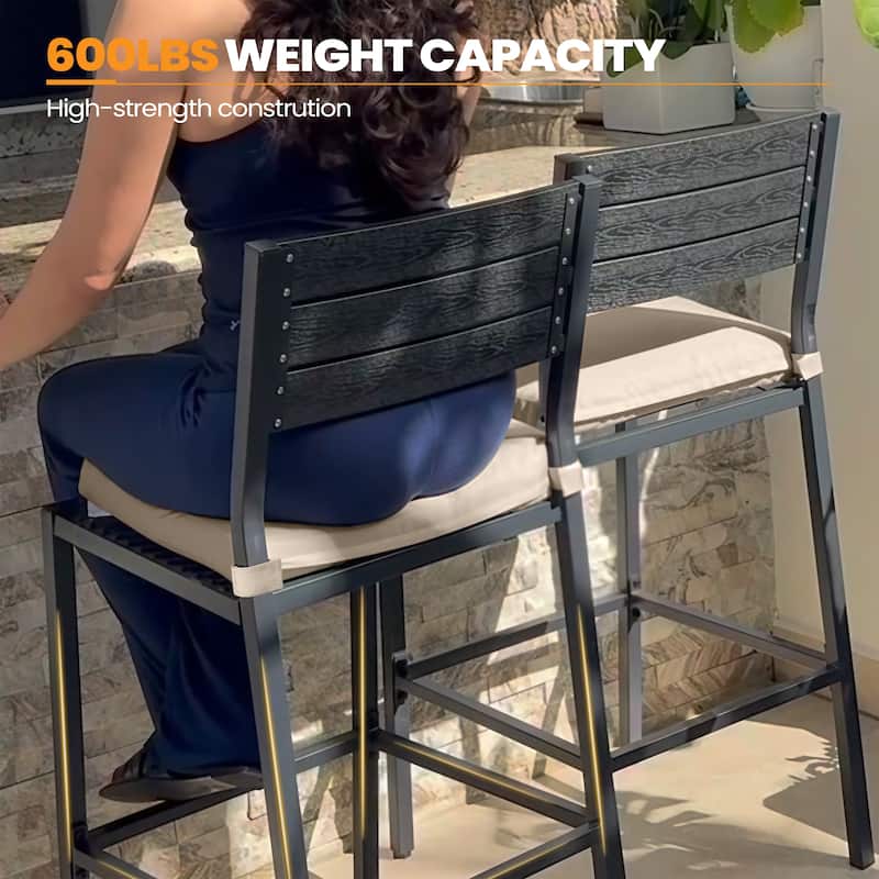 Outdoor Barstool Counter Height Bar Stools with Cushion - see picture