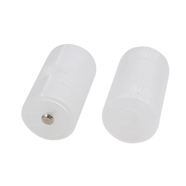Hard Plastic AA to D Battery Adapter Holder Converter Transparent 2Pcs
