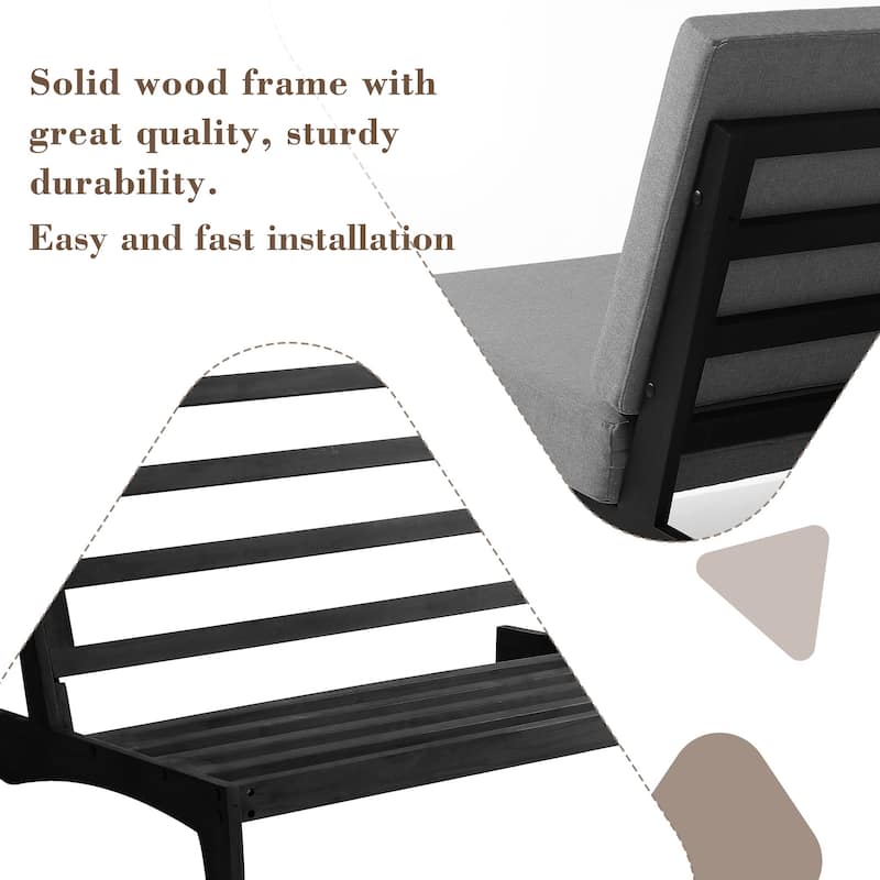 Sectional Wood Furniture 2 Seat Armless Patio Sofa