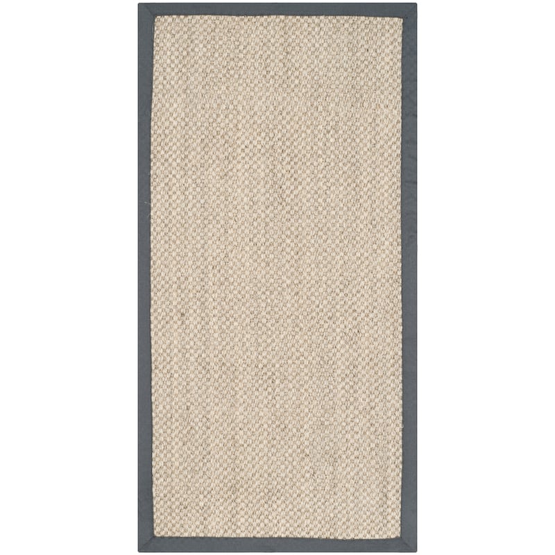 SAFAVIEH Natural Fiber Elmyra Sisal Border Rug - 2'6" x 4' - Marble/Grey