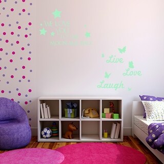 Walplus Glow In The Dark Wall Sticker Live Love Laugh Stars Room Decor