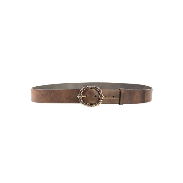 Shop Roberto Cavalli Womens Leather Brown Braided Gold Buckle Belt - Free Shipping Today ...