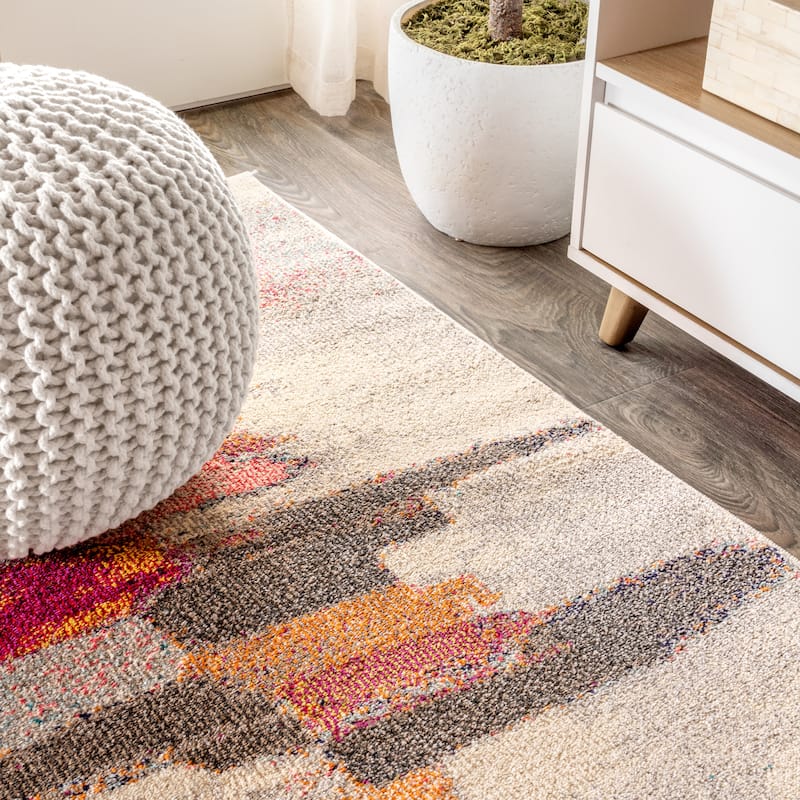 JONATHAN Y Groovy POP Modern Abstract Brushstroke Area Rug