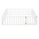 preview thumbnail 3 of 38, Safe Play Area, Full Size Wooden Floor Bed Frame with Fence and Door, Open Design Low Bed for Kids, Without Slats