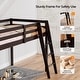 preview thumbnail 15 of 57, Espresso Wood Junior Loft Bed with Stairs for Adults, Kids and Young Teens