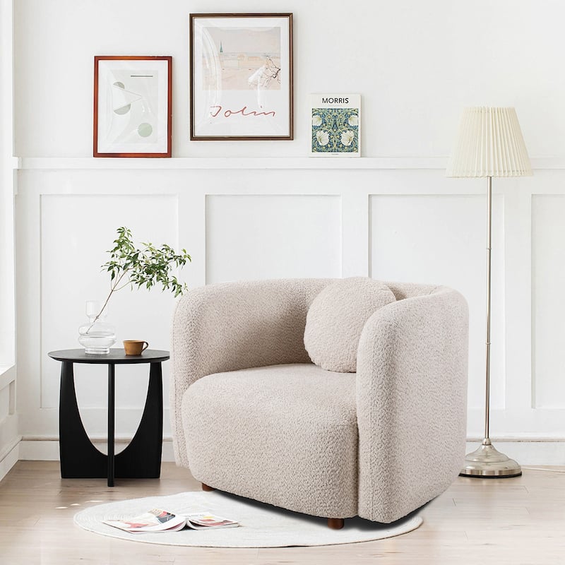 Boucle Sofa Chair in Japandi Style