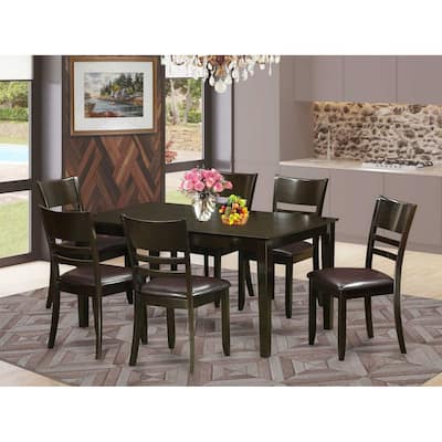 Kitchen Dining Set - Table and Chairs - Modern Room Set - Cappuccino Finish - HomeStock