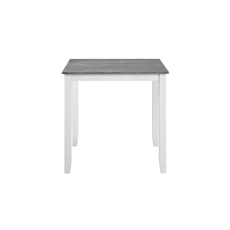 Janne White Gray Fabric Square Counter Height Set