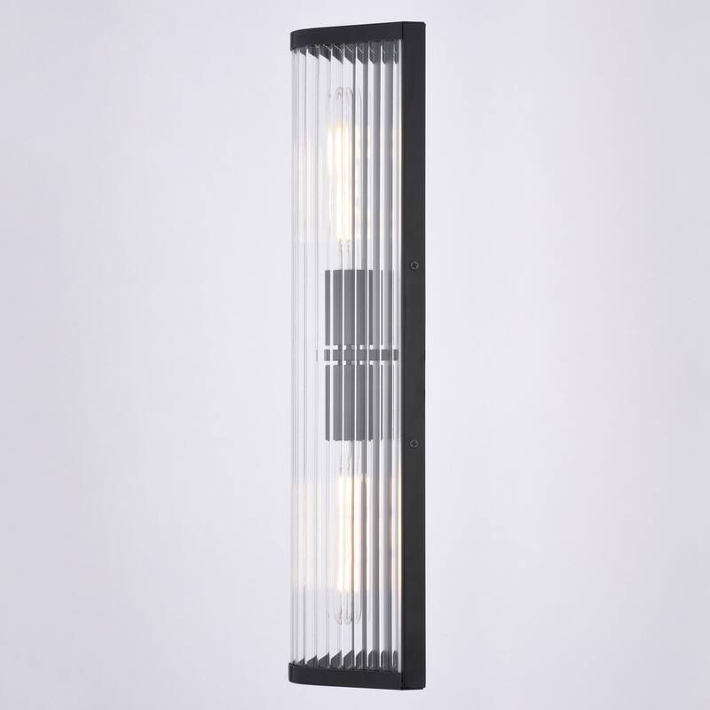 Barbier 2-Light 5.5 in W x 22.25 in H Modern Wall Sconce, Clear Glass, Dimmable, LED Compatible, Bathroom Vanity Fixture