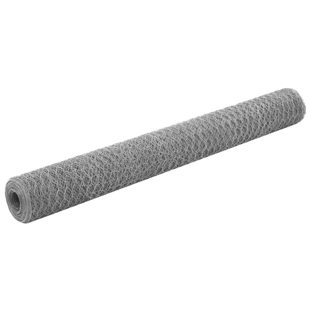 Chicken Wire Fence Galvanised Steel 82'x3.9' Silver