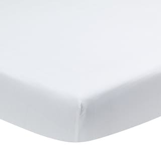 Lambs & Ivy Signature White Organic Cotton Fitted Crib Sheet