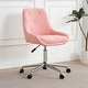 preview thumbnail 5 of 43, Modern Teddy Fleece Fabric with Metal Legs with Lift Adjustment, Swivel Office Chair Pink/Silver
