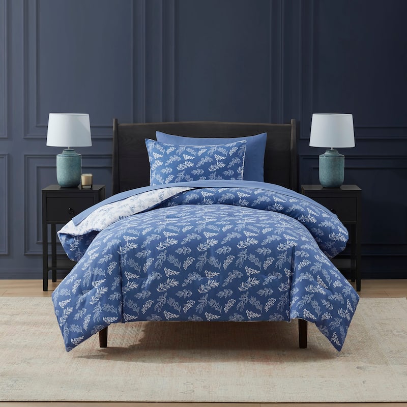 Empyrean 7 Pc Botanical Comforter Set with Sheets, Soft Breathable Lightweight Bedding Bag