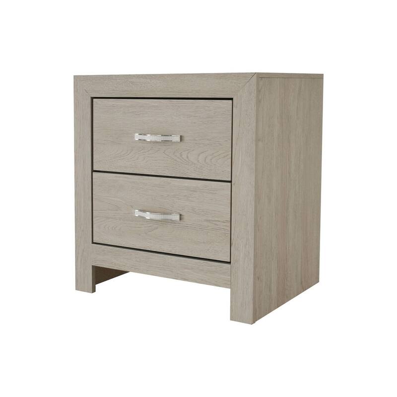 Natural Brown 2 Drawer 21.6 in. W Nightstand with Sturdy Hardware and Ample Storage