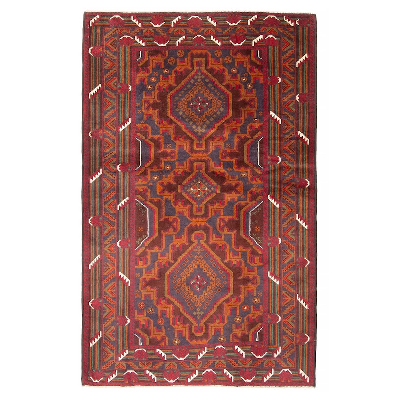 ECARPETGALLERY Hand-knotted Teimani Brown Wool Rug - 3'10 x 6'3 - Dark Brown - 3'10 x 6'3