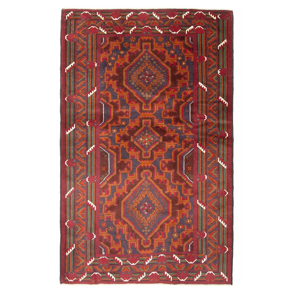 ECARPETGALLERY Hand-knotted Teimani Brown Wool Rug - 3'10 x 6'3