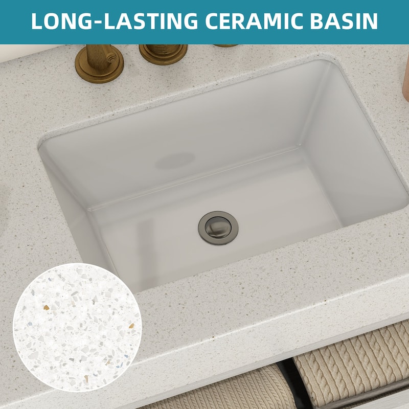Moasis 40"/48" Wide Floating Wall Mounted Bathroom Vanity with 2 Drawers & 2 Storage Cabinet