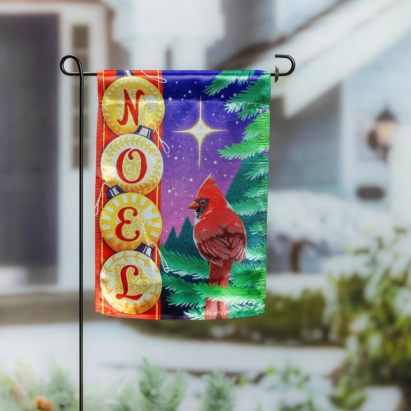 12.5 in. x 18 in. Noel Cardinal Lustre Garden Flag - Multicolor - 12.5 in x 18 in