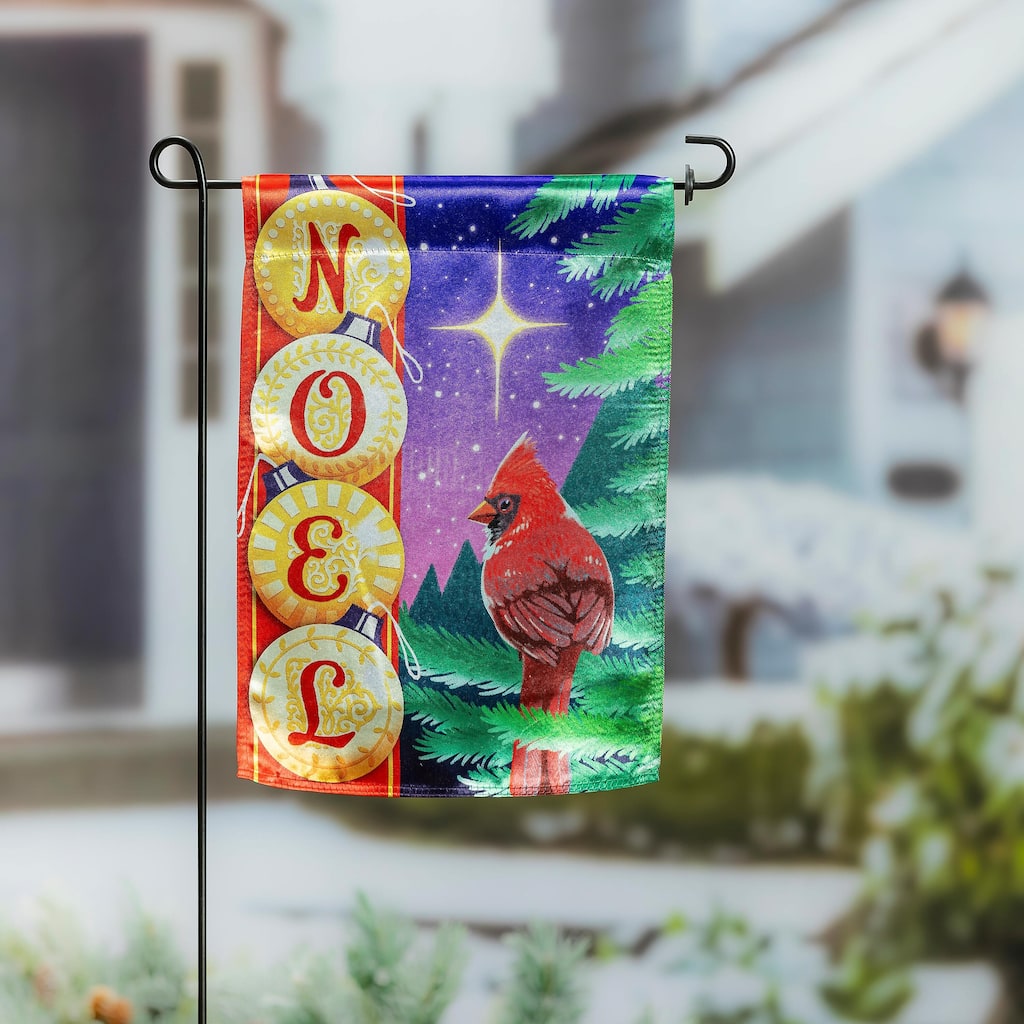 12.5 in. x 18 in. Noel Cardinal Lustre Garden Flag - Multicolor - 12.5 in x 18 in