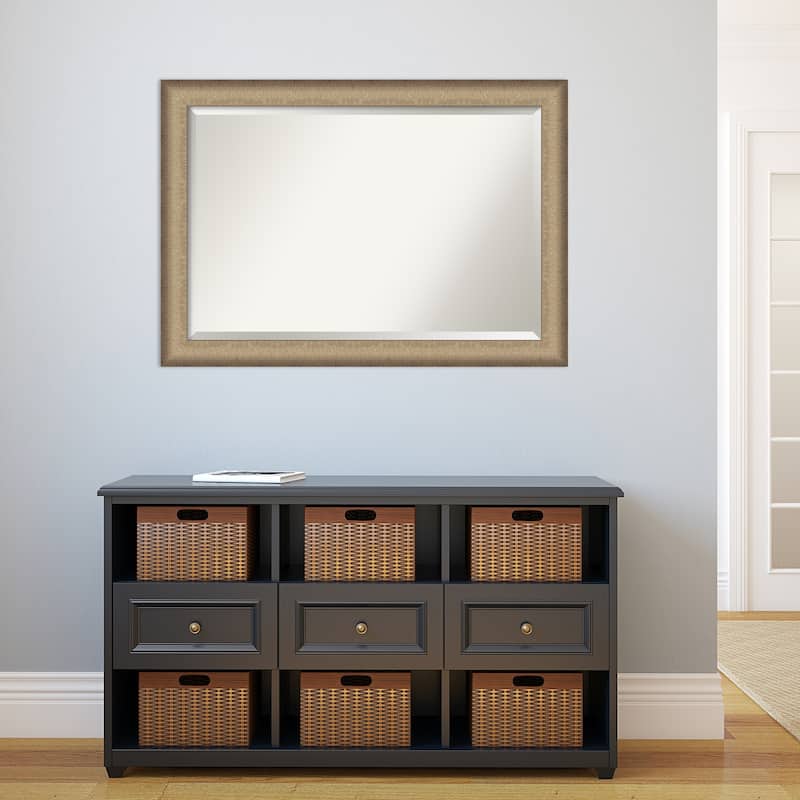 Beveled Wall Mirror - Elegant Brushed Bronze Frame