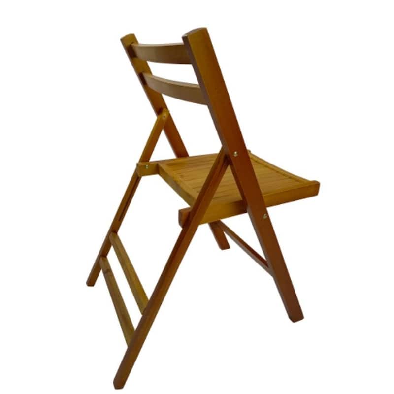 Slatted folding wood event chairs with set of 4