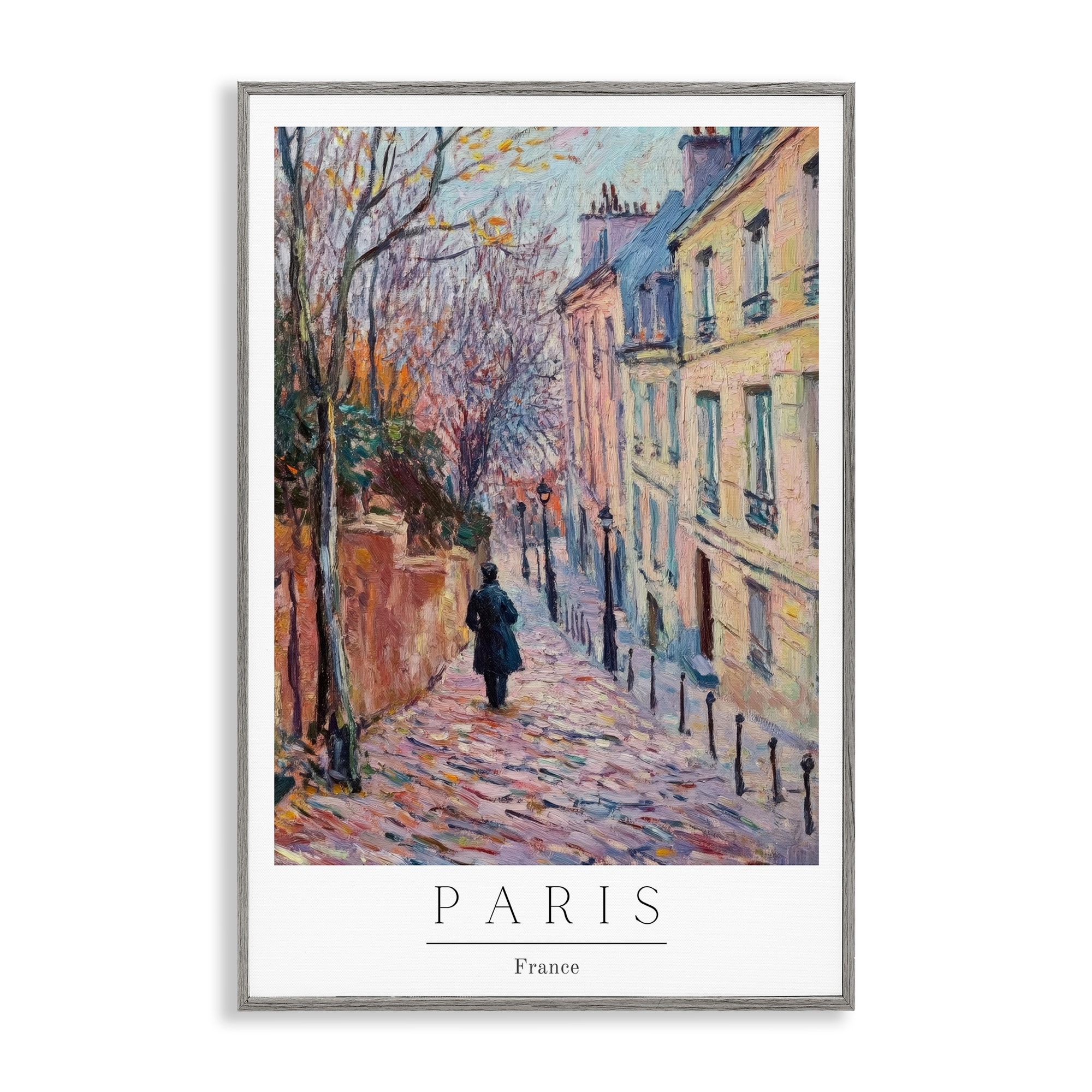 Stupell Fall Paris Street scene Framed Giclee Art Design By Petal Prints Design