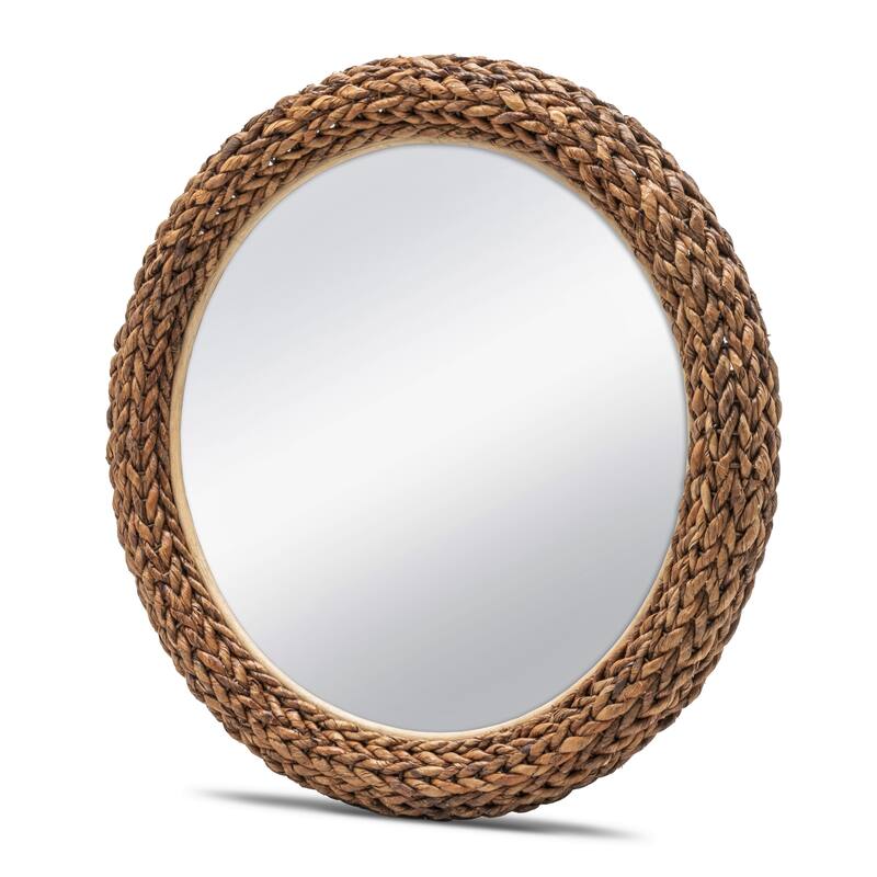 Maui 36" Round Mirror - Tan