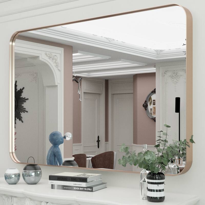 Rectangle Bathroom Mirror for Vanity Wall Mounted Vertical Horizontal Makeup Mirror