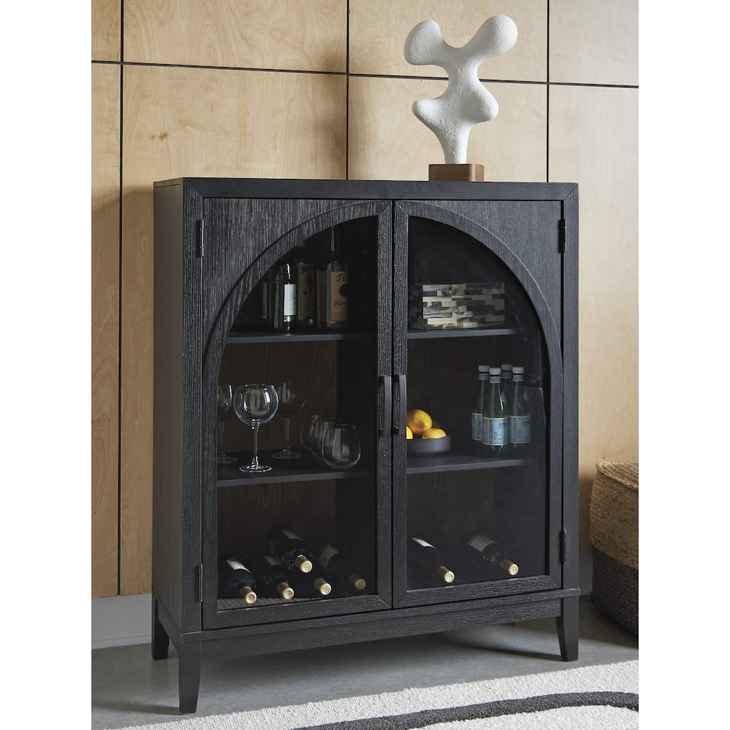 Signature Design by Ashley Armenleigh Black/Brown Accent Cabinet - 40" W x 16.13" D x 48.13" H