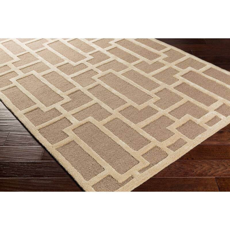 Hand-tufted Thaxted Geometric Wool Rug