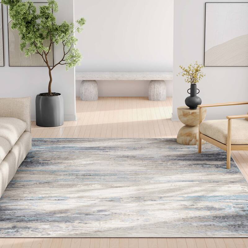 Well Woven Abstract Tuscany Modern Brushstroke Flat-Weave Rug