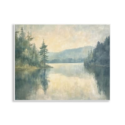Stupell Mountain's Reflection Landscape Wall Plaque Art Design By Petal Prints Design