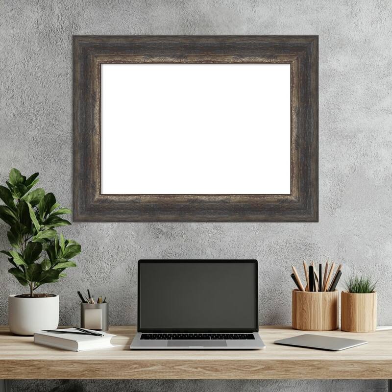Amanti Art Bark Rustic Char Framed Dry Erase Magnetic Board