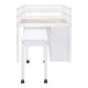 preview thumbnail 14 of 144, Twin/Full Size Low Loft Bed with Retractable Writing Desk and 4 Drawers, Wooden Loft Bedframe w/ Lateral Portable Desk & Shelves